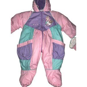 Beatrix Potter Snowsuit Size 6M Peter Rabbit Baby Girl Bunting Pink Hood Mittens